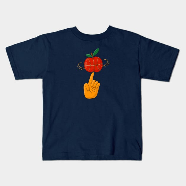 Apple Basketball Kids T-Shirt by Tania Tania